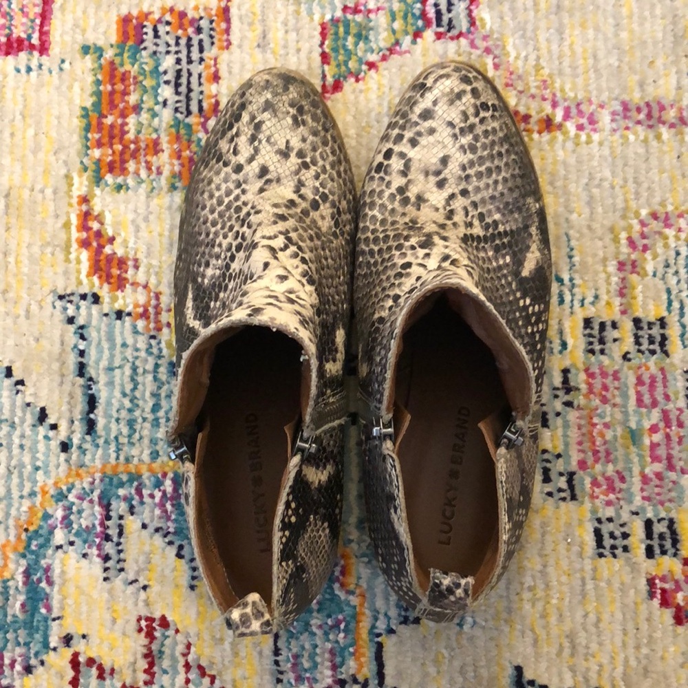 Lucky Brand Snake Python Print Booties - image 3